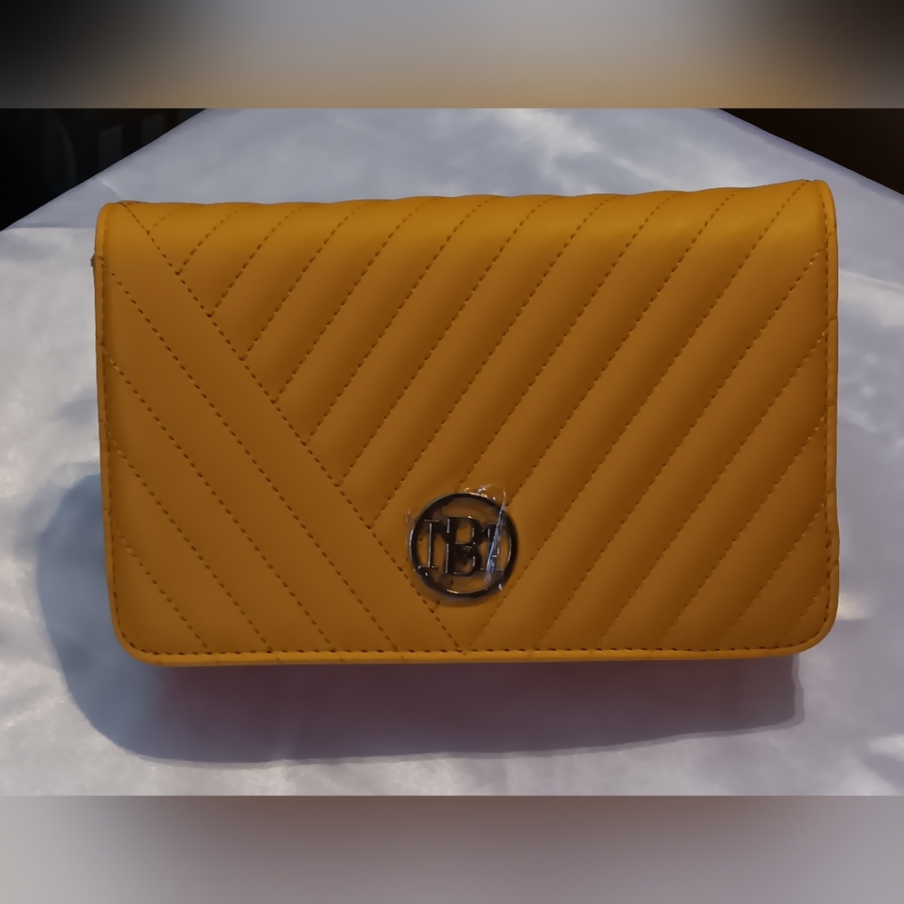 Badgley Mischka Yellow Quilted Clutch